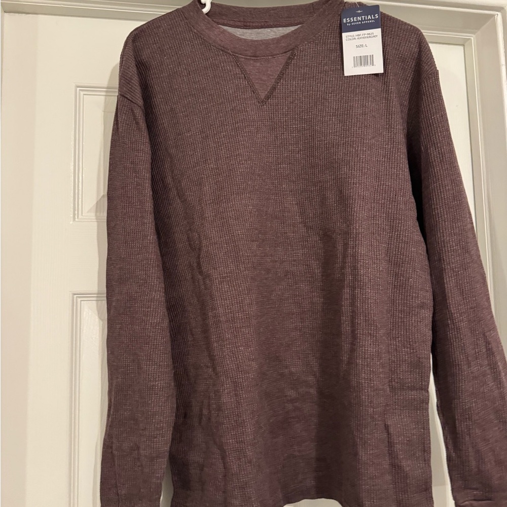 Essentials Heather Burgundy Knit Top